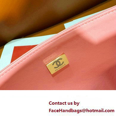 chanel Lambskin, Enamel  &  Gold-Tone Metal Classic Handbag A01112 pink 2024